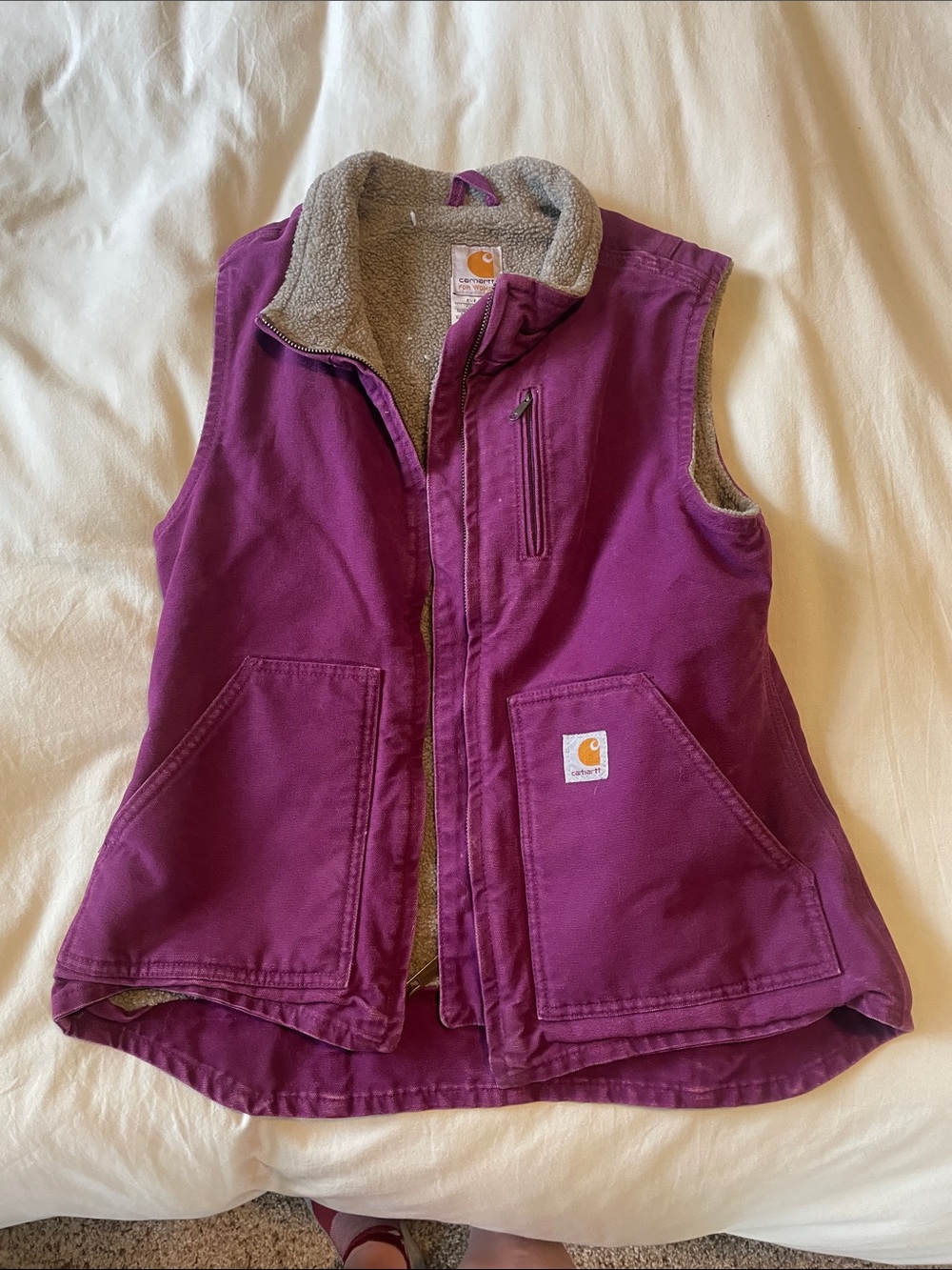 Carhartt Magenta Sherpa-Lined Work Vest